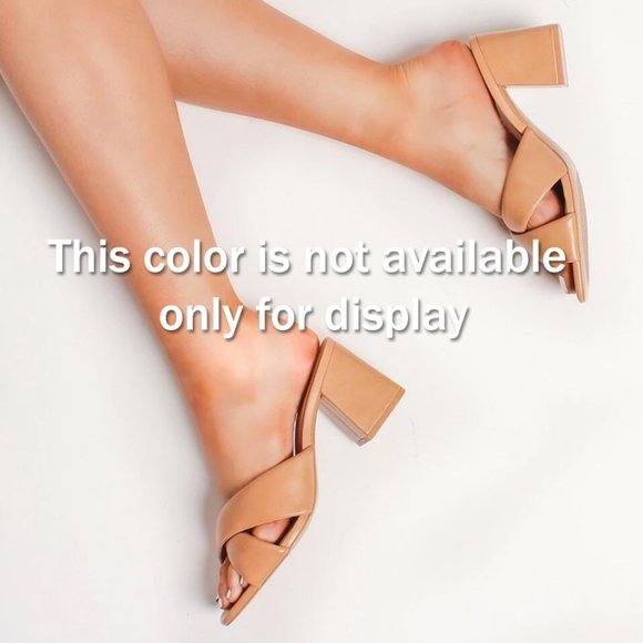 NEW Off White Twist Slip On Block Heel CUTE Sandal - Picture 11 of 12